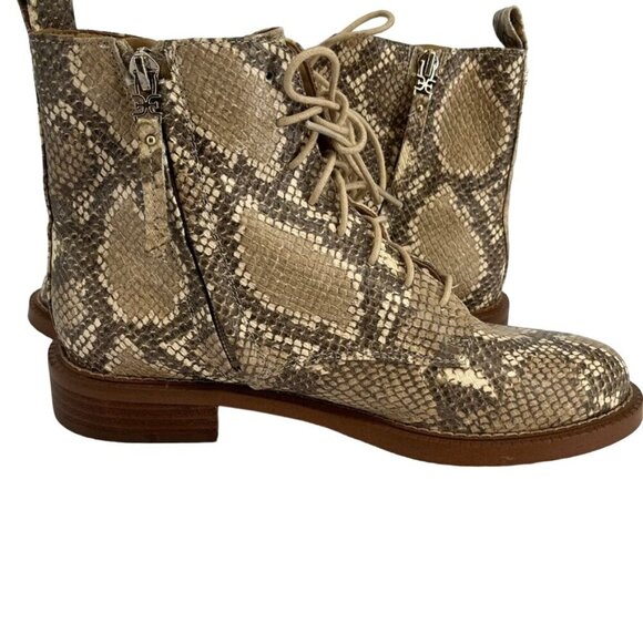 Sam Edelman Nina Snake Print Combat Boots Size 8 Bootie Ankle Zip Close - Picture 5 of 14
